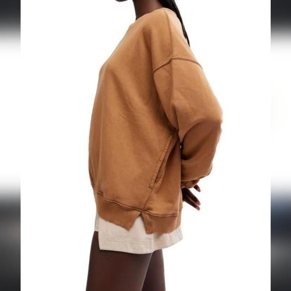 Free People FP Movement All Star Oversized Tunic Oatmilk Size LARGE Nwot